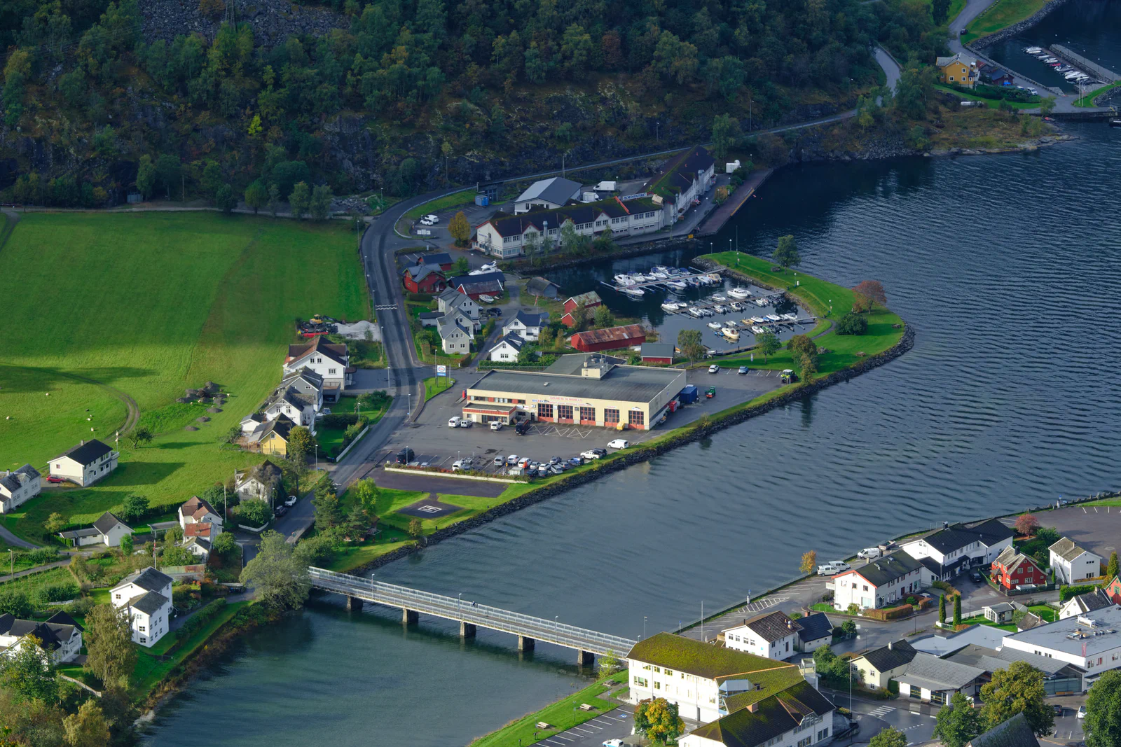 Aurland and Aurlandsfjord from above