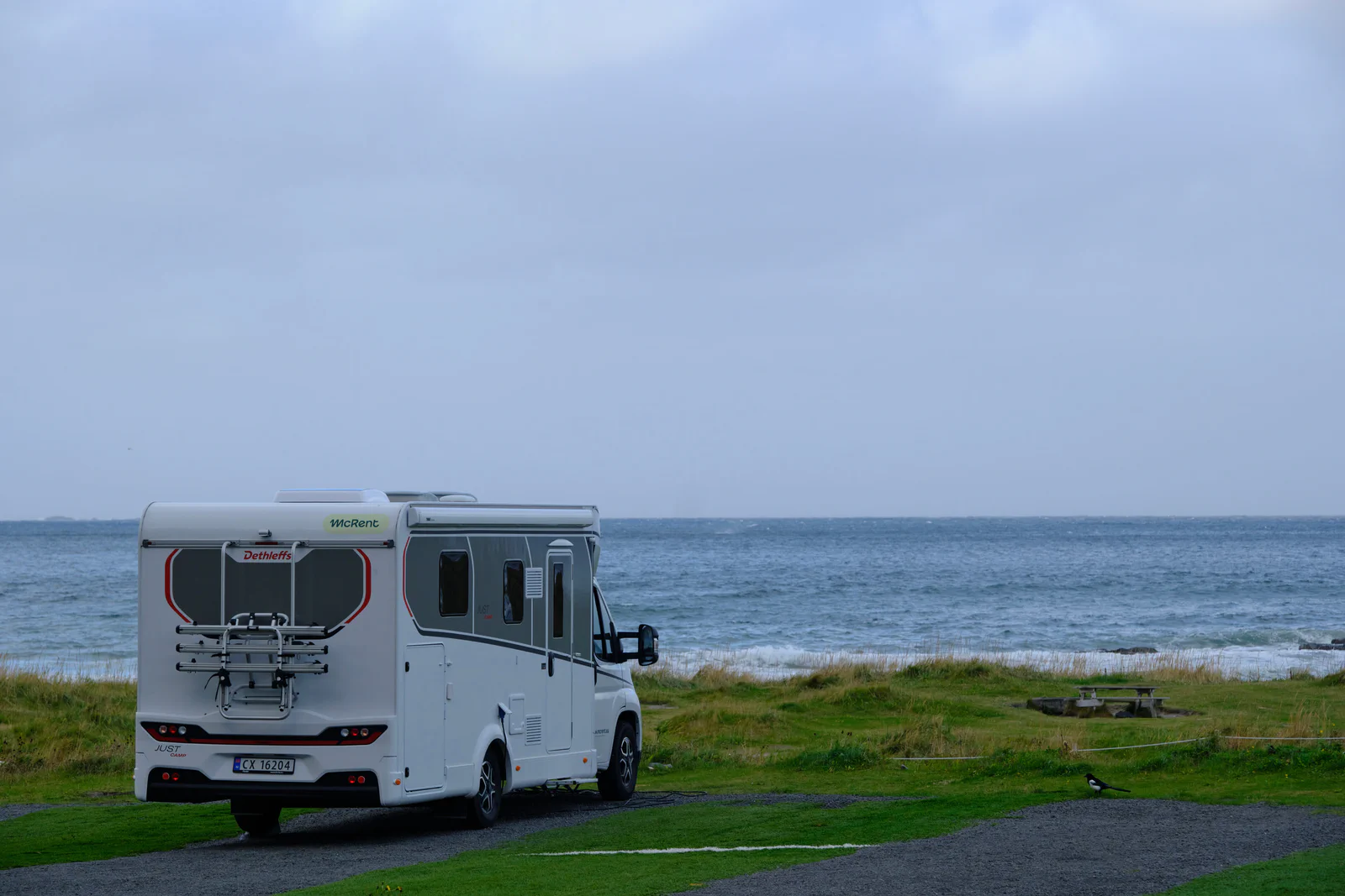 Camper van by the sea