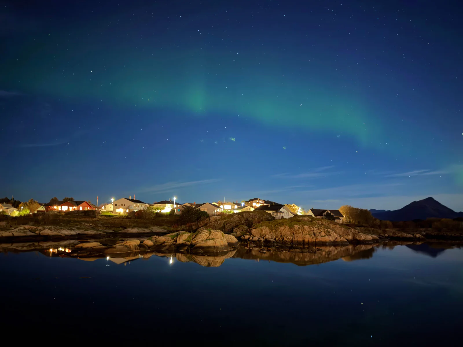 Northern lights over the village